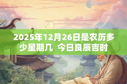 2025年12月26日是农历多少星期几  今日良辰吉时
