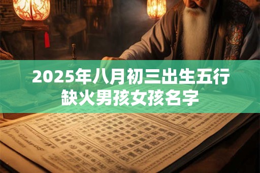 2025年八月初三出生五行缺火男孩女孩名字