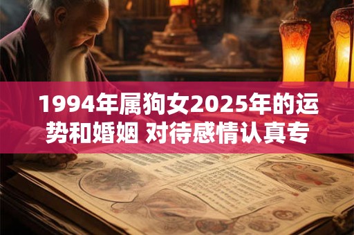 1994年属狗女2025年的运势和婚姻 对待感情认真专一