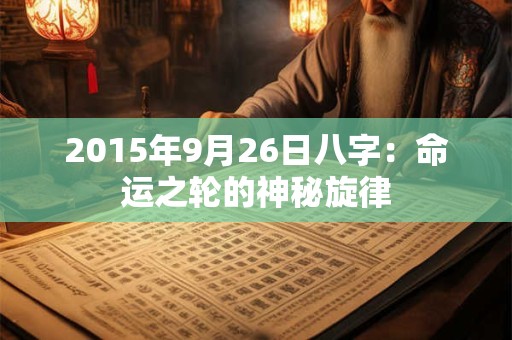 2015年9月26日八字:命运之轮的神秘旋律 2015年9月26日八字:命运之轮的神秘旋律