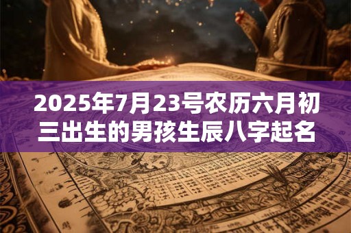 2025年7月23号农历六月初三出生的男孩生辰八字起名