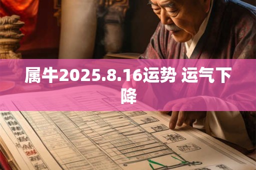 属牛2025.8.16运势 运气下降
