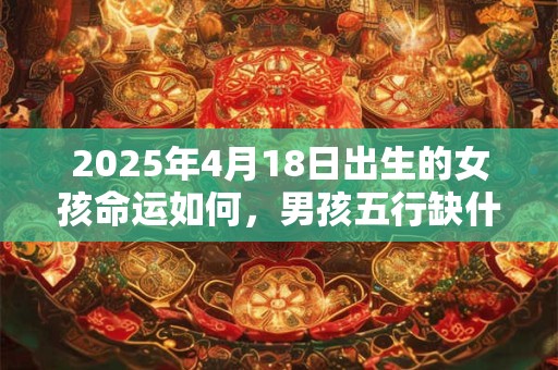 详细阅读:2025年4月18日出生的女孩命运如何,男孩五行缺什么 2025年4月18日出生的女孩命运如何,男孩五行缺什么