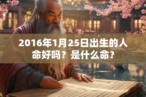 2016年1月25日出生的人命好吗？是什么命？