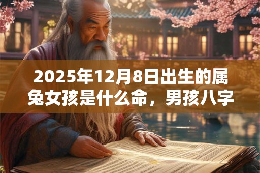 2025年12月8日出生的属兔女孩是什么命，男孩八字命运分析