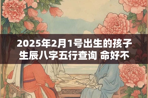 2025年2月1号出生的孩子生辰八字五行查询 命好不好