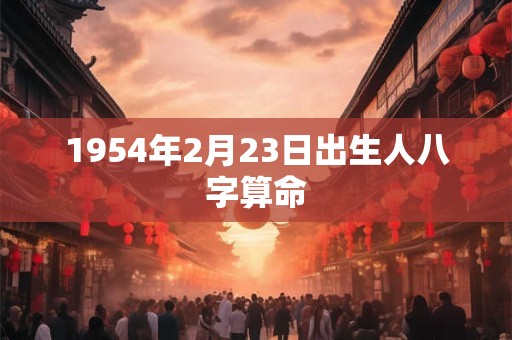 1954年2月23日出生人八字算命