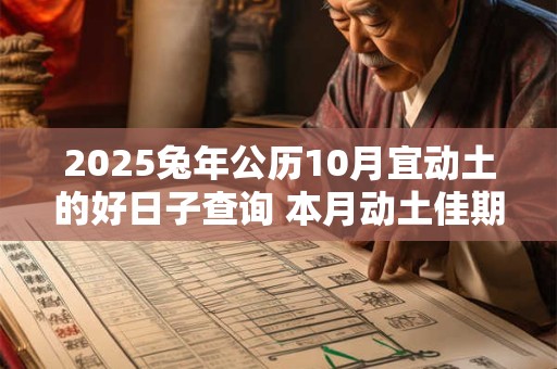 2025兔年公历10月宜动土的好日子查询 本月动土佳期