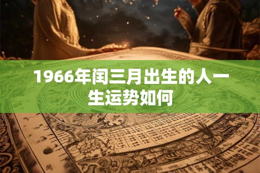 1966年闰三月出生的人一生运势如何