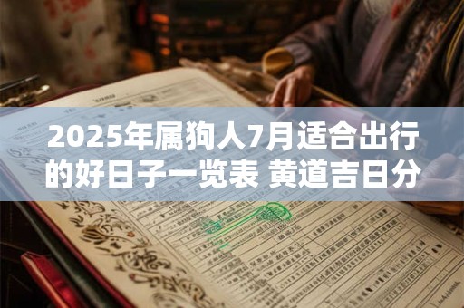 2025年属狗人7月适合出行的好日子一览表 黄道吉日分析