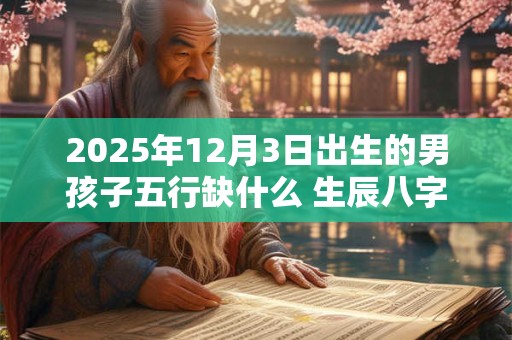 2025年12月3日出生的男孩子五行缺什么 生辰八字高分取名