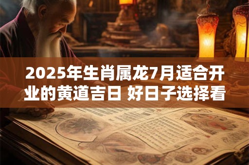 2025年生肖属龙7月适合开业的黄道吉日 好日子选择看八字