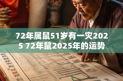 72年属鼠51岁有一灾2025 72年鼠2025年的运势