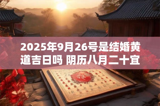 2026年9月26号是结婚黄道吉日吗 阴历八月二十宜嫁娶吗 2026年9月26号是结婚黄道吉日吗 阴历八月二十宜嫁娶吗
