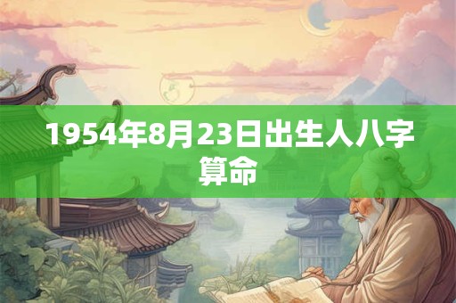 1954年8月23日出生人八字算命 1954年8月23日出生人八字算命
