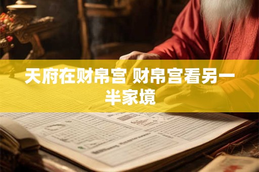 天府在财帛宫 财帛宫看另一半家境