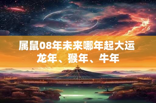 属鼠08年未来哪年起大运 龙年、猴年、牛年