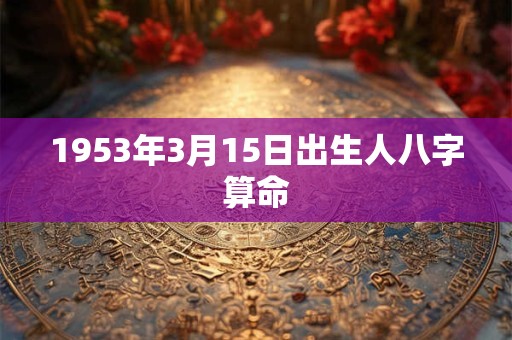 1953年3月15日出生人八字算命 1953年3月15日出生人八字算命