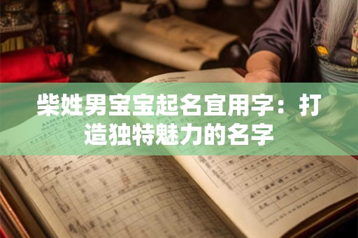 柴姓男宝宝起名宜用字：打造独特魅力的名字