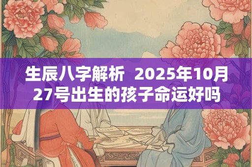 生辰八字解析  2025年10月27号出生的孩子命运好吗 生辰八字解析  2025年10月27号出生的孩子命运好吗