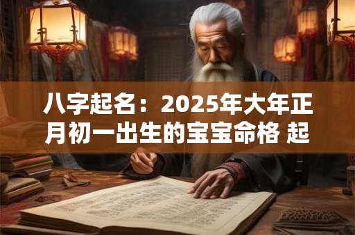 八字起名：2025年大年正月初一出生的宝宝命格 起什么名字好