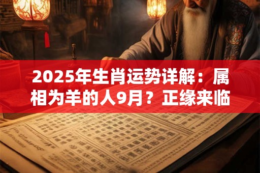2025年生肖运势详解：属相为羊的人9月？正缘来临好好把握