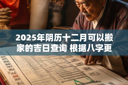 2025年阴历十二月可以搬家的吉日查询 根据八字更加精准
