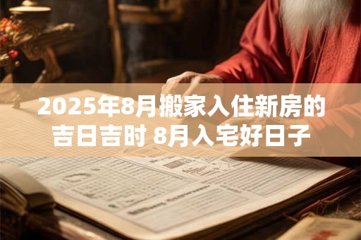 2025年8月搬家入住新房的吉日吉时 8月入宅好日子