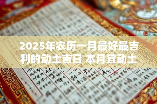 2025年农历一月最好最吉利的动土吉日 本月宜动土良机