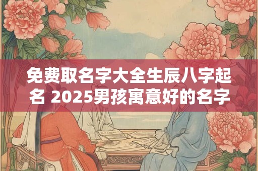免费取名字大全生辰八字起名 2025男孩寓意好的名字精选