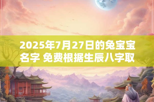 2025年7月27日的兔宝宝名字 免费根据生辰八字取名