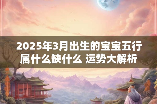 2025年3月出生的宝宝五行属什么缺什么 运势大解析