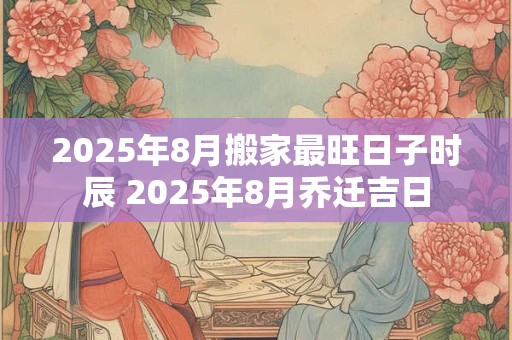 2025年8月搬家最旺日子时辰 2025年8月乔迁吉日