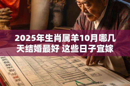 2025年生肖属羊10月哪几天结婚最好 这些日子宜嫁娶