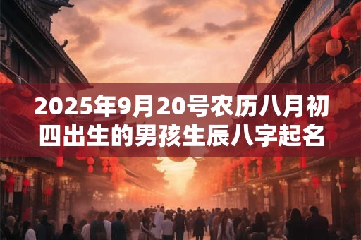 2025年9月20号农历八月初四出生的男孩生辰八字起名