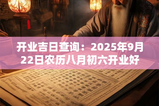 开业吉日查询：2025年9月22日农历八月初六开业好不好