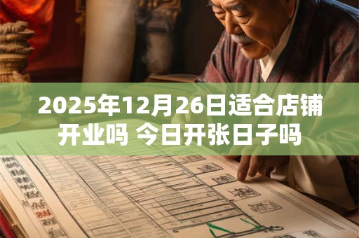 2025年12月26日适合店铺开业吗 今日开张日子吗