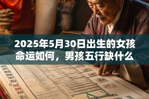 2025年5月30日出生的女孩命运如何，男孩五行缺什么