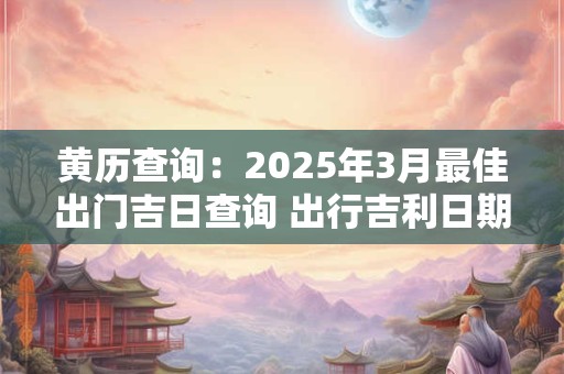 黄历查询：2025年3月最佳出门吉日查询 出行吉利日期