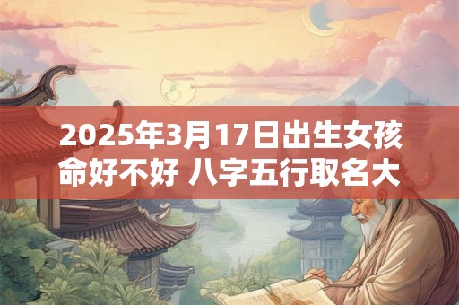 2025年3月17日出生女孩命好不好 八字五行取名大全