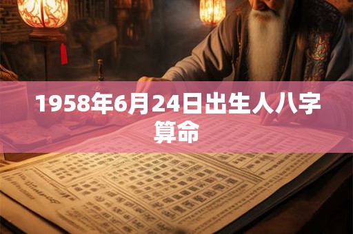 1958年6月24日出生人八字算命