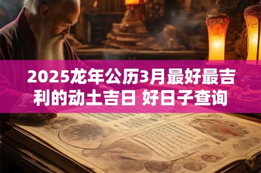 2025龙年公历3月最好最吉利的动土吉日 好日子查询