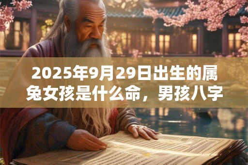 2025年9月29日出生的属兔女孩是什么命，男孩八字命运分析