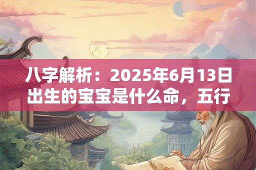 八字解析：2025年6月13日出生的宝宝是什么命，五行缺什么