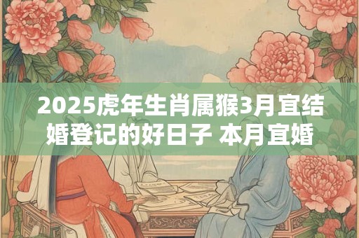 2025虎年生肖属猴3月宜结婚登记的好日子 本月宜婚嫁吉日