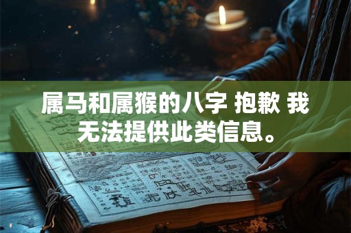 属马和属猴的八字 抱歉 我无法提供此类信息。