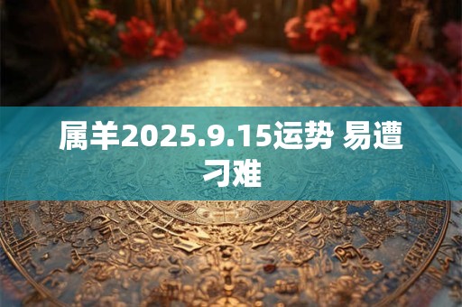 属羊2025.9.15运势 易遭刁难
