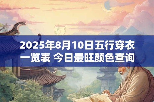 2025年8月10日五行穿衣一览表 今日最旺颜色查询