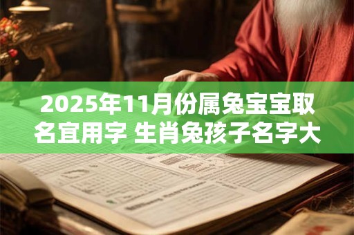 2025年11月份属兔宝宝取名宜用字 生肖兔孩子名字大全