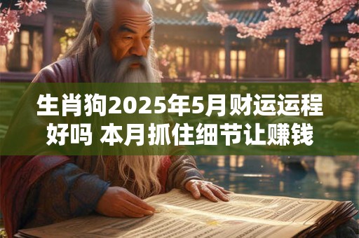生肖狗2025年5月财运运程好吗 本月抓住细节让赚钱更容易